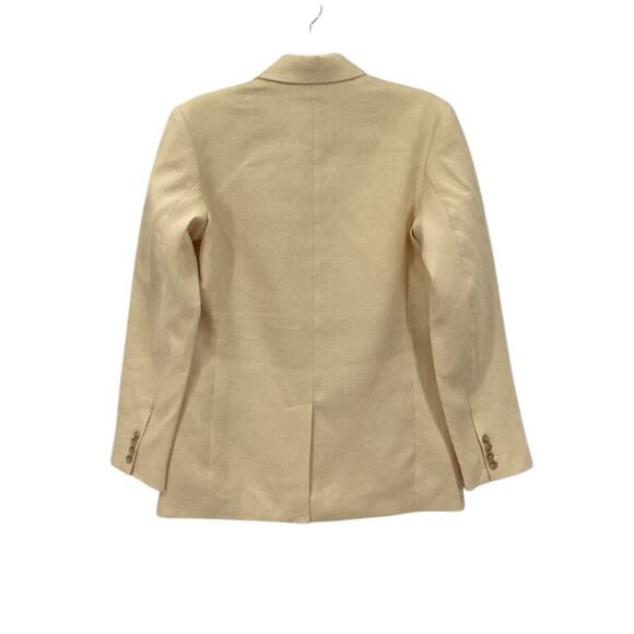 Anine Bing Kaia Linen Blazer In Light Yellow Double Breasted Jacket Size Small - Picture 10 of 13